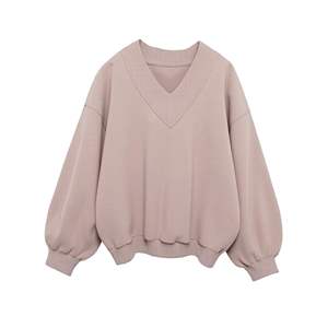 เสื้อสเวตเตอร์ไหมพรมคอวีทรงโอเวอร์ไซส์ แขนทรงกระบอก สีพื้น ระบายอากาศได้ดี สำหรับฤดูใบไม้ร่วง แบรนด์ Trackstar รับผลิตแบบ OEM และ Private Label - Product Image 2