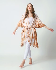 Handmade Eco-Friendly High Quality Indian Kimono Robe <b>for</b> Women Long Sleeve Tie-Dye Viscose Dress Pattern Decoration Bow Holiday - Product Image 1