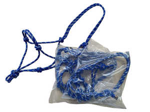 Meilleure vente en gros de licou d'équitation équestre corde pliée en nylon de 8mm d'épaisseur conception personnalisée couleurs bleu/blanc - Product Image 6