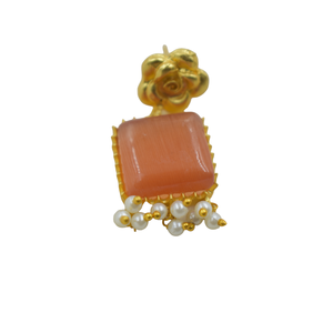 latest trending goldplated brass stone <b>Stud</b> <b>Earring</b> Stone 18K Gold Plated <b>Earrings</b> women <b>fashion</b> jewelry <b>earrings</b> women - Product Image 5