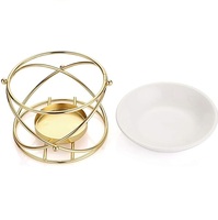 Diffuseur d'arômes en céramique dorée de style européen, non électrique, pour huiles essentielles, lampe de bureau écologique