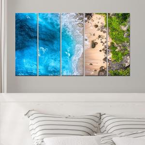 Tableau imprimé sur toile : Paysage de plage vue sur l'océan pour une décoration élégante, toile enveloppée 5P - Product Image 1