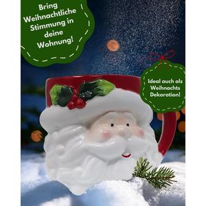 Tasse en céramique 3D Père Noël avec couvercle, capacité 400ml/500ml, design européen écologique pour le thé - Product Image 5