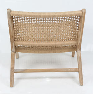Fauteuil de salon en bois de teck minimaliste moderne, finition naturelle, écologique, pour chambre à coucher, salle à manger, café en plein air, projets de jardin de villégiature - Product Image 4