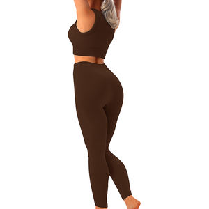 Leggings de Yoga de Talla Grande para Mujer, Conjunto de Sujetador Deportivo, Transpirable, Ecológico, Reversible, Ligero, Sólido, Sin Costuras - Product Image 2