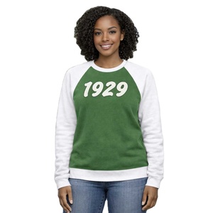 Sudadera raglán verde esmeralda de la hermandad Iota Phi Lambda, ropa con letras griegas, año de fundación 1929, top informal con cuello redondo para mujer - Product Image 3