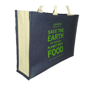 Vente en gros de sacs à provisions en jute biologique écologique personnalisés grande capacité dégradable réutilisable avec caractéristiques promotionnelles - Product Image 3