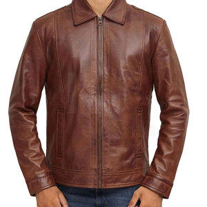 High Quality Customized Front Logo <b>Lightweight</b> Reversible Leather <b>Jacket</b> <b>for</b> <b>Men</b> - Product Image 3