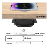 Chargeur sans fil invisible 10W à pénétration longue distance 0-40mm pour meubles, nouveau modèle très demandé