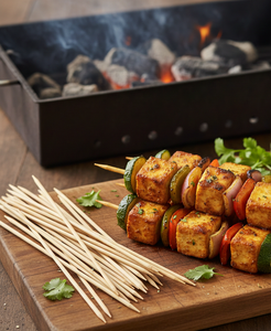 Brochettes en bambou, épaisseur 2,5 mm, longueur 6 pouces, bâtonnets de grillade en bois lisse pour barbecue, kebabs, fruits, légumes - Product Image 5