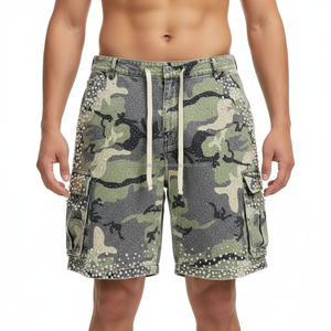 Pantalones Cortos Cargo para Hombre al por Mayor, Multibolsillos, OEM, Estampado de Camuflaje, Negro Gris, Verano 2026 - Product Image 4