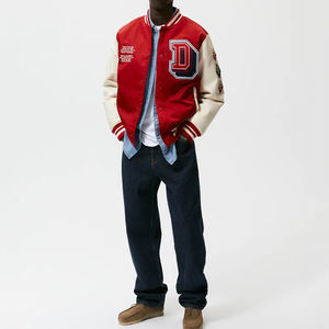 2024 chaquetas con logotipo de diseñador personalizado, chaqueta de béisbol informal, abrigo de algodón 100% poliéster, chaqueta con logotipo estampado de gel de silicona Unisex - Product Image 6