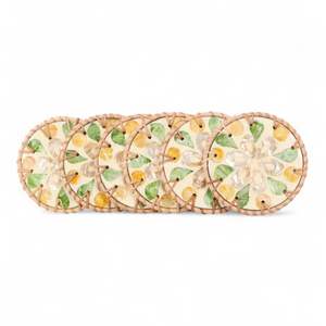 แผ่นรองแก้วมุกทำมือคุณภาพพรีเมียม พร้อมขอบหวายธรรมชาติ สำหรับใช้บนโต๊ะอาหารและตกแต่งบ้าน - Product Image 3