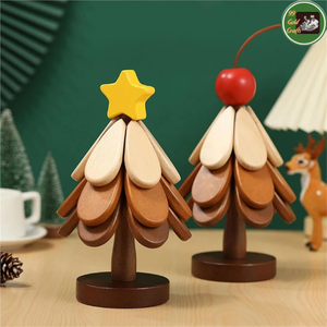Arbre de Noël en bois naturel du Vietnam, conçu pour la décoration festive de la pièce et les présentations de vacances - Product Image 6