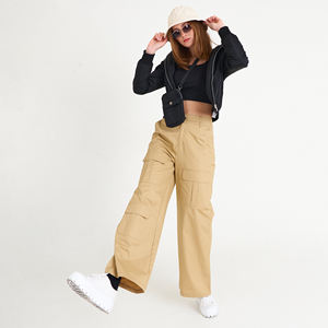 Long blouson aviateur à col montant personnalisé de haute qualité pour femmes, respirant avec rembourrage en coton et logo imprimé - Product Image 4