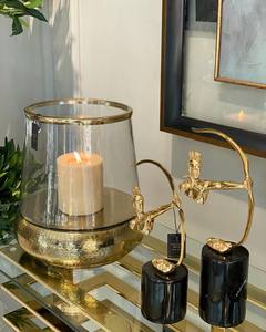 Escultura de estatura de pantera de aluminio de diseño antiguo para centro de mesa con escultura de Metal con acabado dorado a la venta - Product Image 2