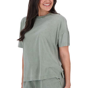 Camisetas Casuales de Corte Regular para Mujer, Venta al por Mayor de Fábrica, Transpirables, 100% Algodón, Manga Corta, Ecológicas, Impresión Personalizada - Product Image 4