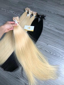 Extensions de cheveux naturels vietnamiens blonds lisses de 24 pouces en gros, 100 % vierges Remy, décolorées, double épaisseur, diverses couleurs - Product Image 6