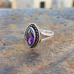 High Quality Supplier 2025 Hot Selling Wholesale 925 Sterling Silver Amethyst <b>Ring</b> for Women Silver Fashion Jewelry - Product Image 3