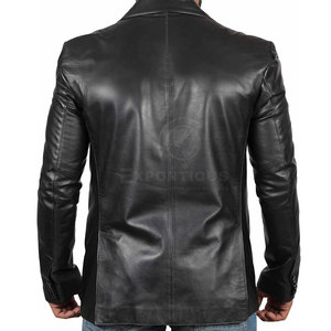 Services OEM, veste d'hiver en cuir pour homme de haute qualité avec logo personnalisé, col montant et logo frontal, nouveau design, fabriqué au Pakistan - Product Image 3
