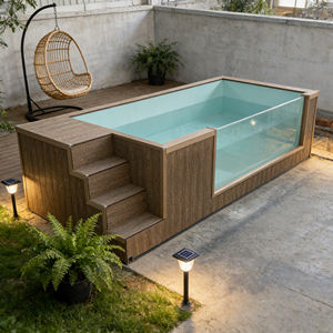 Piscina Rectangular Independiente para Exteriores, Piscina de Fibra de Vidrio de Lujo, SPA de Natación, Piscina Elevada - Product Image 5