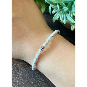 Handmade Southwest Ethnic Beaded <b>Bracelet</b> with White Buffalo & Sterling <b>Silver</b> White Buffalo & Sterling <b>Silver</b> Beaded <b>Bracelets</b> - Product Image 2
