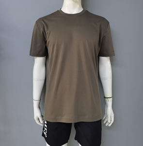 เสื้อยืดผ้าฝ้ายพอดีตัวสำหรับผู้ชายเสื้อคอกลม100% ทรงหลวมโลโก้แบบสั่งตัด - Product Image 2