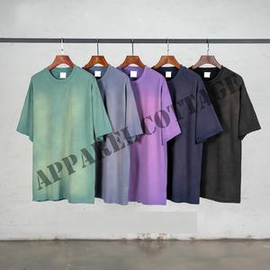 100% algodón lavado lazo teñido cuello redondo manga corta multicolor oversize drop hombro hombres camisetas prendas de vestir exteriores camisa de calle alta - Product Image 6