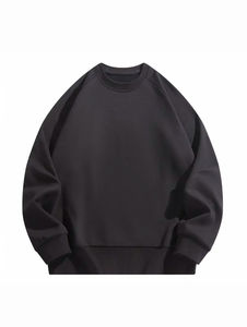 Sweats à capuche surdimensionnés pour hommes en polaire épaisse à col ras du cou pour les épaules tombantes Sweats à capuche respirants pour l'hiver - Product Image 5