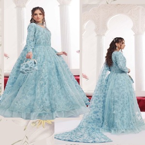 Vente à prix réduit Costumes indiens brodés de luxe Robes de mariée de Motis Fashion Robes pour femmes Costumes Anarkali - Product Image 2