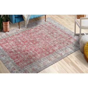 พรมพิมพ์ลายดอกไม้สีแดง: พรมเน้นลายโบฮีเมียนกันลื่นพรมบางๆแบบไม่ทอ - Product Image 2