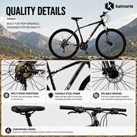 Vélo de montagne 29 pouces pour adultes, cadre en acier carbone, frein à disque double, 21/24/27 vitesses, jantes en aluminium légères