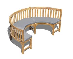 Banco Semicircular Premium de Teca Curvada, Resistente al Agua, Duradero, Minimalista, Moderno, Muebles de Exterior para Patio, Apartamento, Parque - Product Image 4