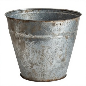 Jardinière galvanisée rustique BarnBloom avec finition en métal usé pour la maison jardin Pot de fleur en métal antique pour usage décoratif - Product Image 1