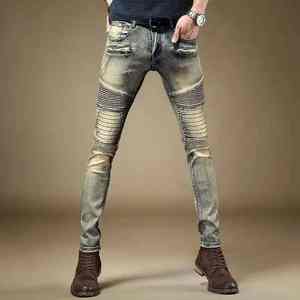 กางเกงยีนส์แฟชั่นสำหรับผู้ชายกางเกงยีนส์ขายาวขนาดใหญ่ผลิตจากวัสดุคุณภาพสูงและโลโก้ตามสั่ง - Product Image 4