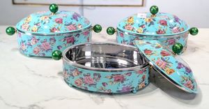 Chauffe-plat de luxe rond avec motif gravé en métal Hot Pot et casserole en acier inoxydable en métal - Product Image 2