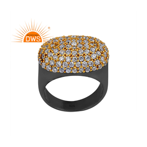 Best Selling Sterling Silver Natural Cz Gemstone <b>Statement</b> <b>Ring</b> Custom Jewelry Manufacturer - Product Image 1