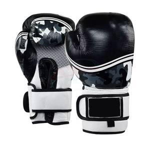 Guantes de boxeo profesionales Entrenamiento Guantes de combate de boxeo al por mayor Logotipo de impresión personalizado Guantes de boxeo Cuero de vaca sintético - Product Image 3