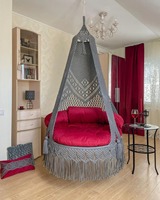 Balançoire suspendue en macramé faite à la main pour Boho intérieur extérieur salle de jeux Patio confortable chaise élégante et durable