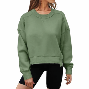 OEM personalizado sudadera de algodón de gran tamaño de las mujeres Casual de manga larga de cuello redondo Jersey de uso diario al por mayor sudaderas con capucha - Product Image 6