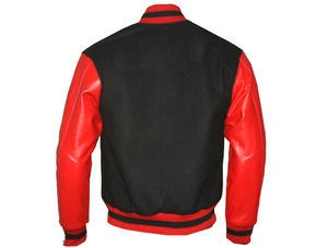 Red <b>Men</b> Custom Streetwear College Baseball Varsity <b>Jacket</b> Embroidery Breathable Eco-Friendly Wool Polyester Shell for <b>Smart</b> - Product Image 2
