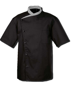 Abrigo de chef profesional unisex, manga corta de verano con cuello en contraste para restaurante, bar, servicio de hotel, uniformes - Product Image 3