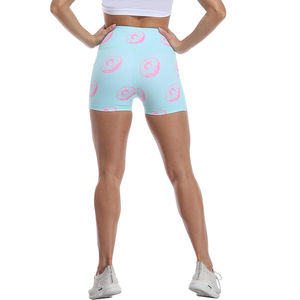 Shorts imprimés taille haute en tissu éponge pour femme - Streetwear personnalisé à marque privée - Product Image 1
