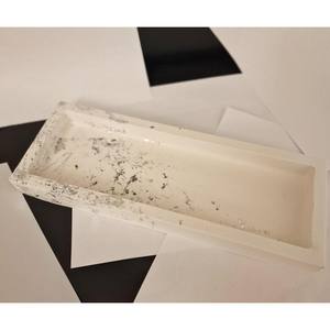 Plateau Décoratif Rectangulaire Plateau Blanc Minimaliste Avec Accent Métallique Or, Argent, Cuivre Accent Bibelot Décoratif - Product Image 5