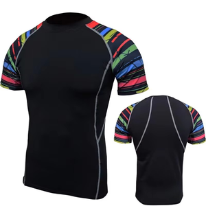 Chemises de protection contre les éruptions cutanées pour hommes, personnalisables, confortables, respirantes, écologiques, à manches courtes, 100% polyester, pour la pratique du MMA en salle de sport - Product Image 4