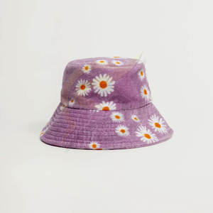 Sombrero de cubo de algodón de alta calidad, gorra de cubo lisa con estampado Floral personalizado, nueva colección, venta al por mayor - Product Image 1