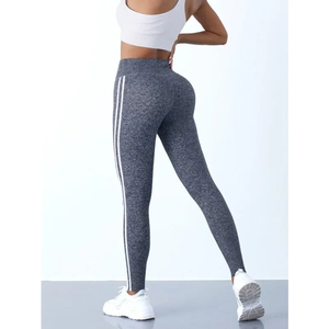 Leggings de Yoga femmes rayé pantalon de sport mince taille haute hanche levage décontracté collants entraînement course extensible Gym Leggings - Product Image 5