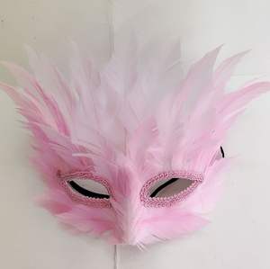Carnaval Demi-visage Noir Rose Princesse Plume Masques À La <span class=keywords><strong>Main</strong></span> Vénitien Noir Corbeau Plume Halloween Masques - Product Image 4