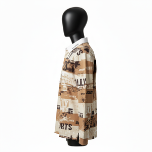 Chemise de rugby pour femmes en coton et polyester respirant beige-marron, style panneau, coupe décontractée, avec logo personnalisé - Product Image 3