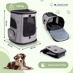 Bolsa de Transporte Plegable para Mascotas Thor Mobiclinic de 30x25x40 cm con Doble Asa y Ventilación, Bolsillos Laterales para Mochilas de Mascotas - Product Image 5